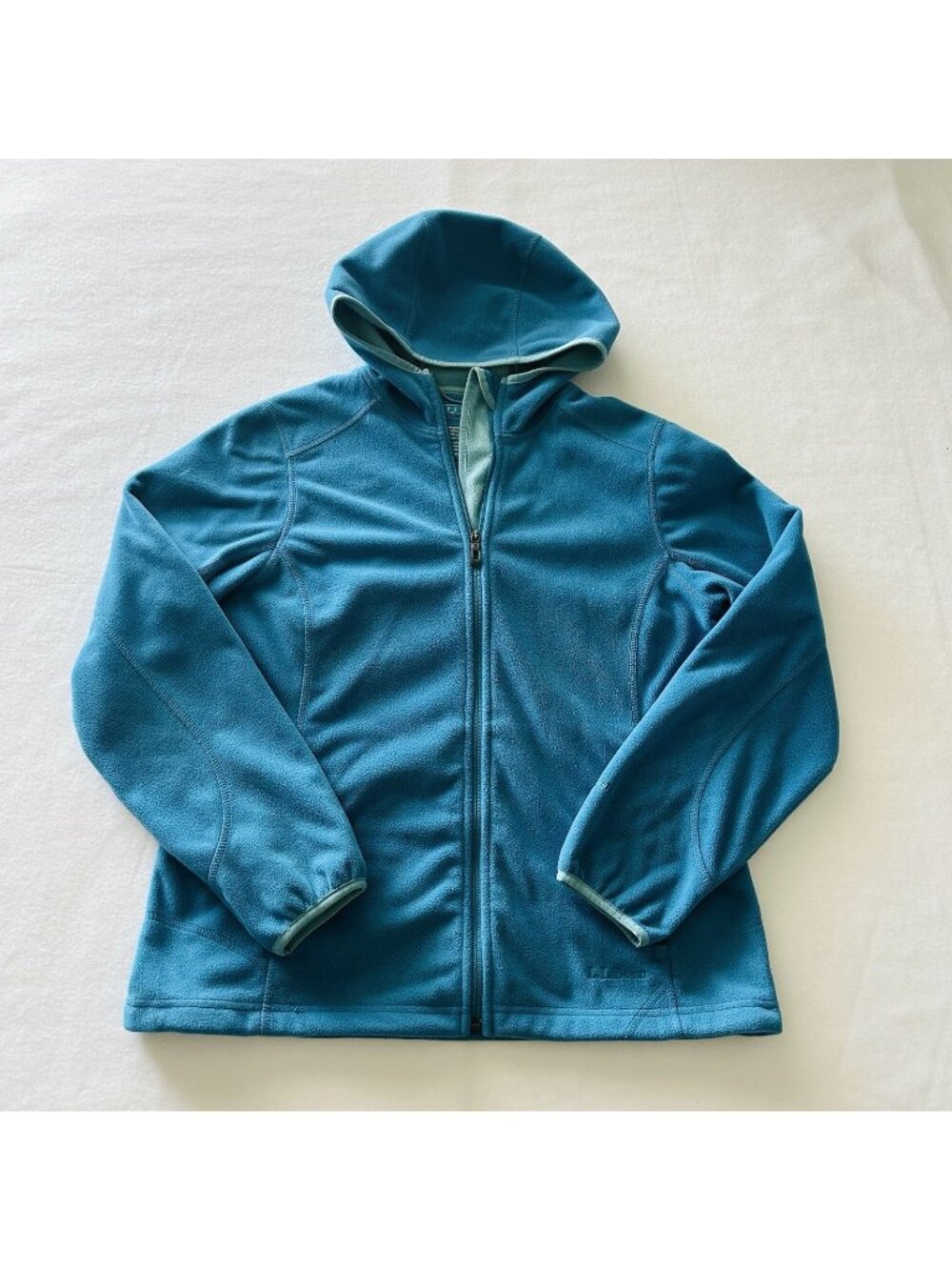 L.L.Bean Fleece Polartec Jacket Womens Medium Blue Hooded Full Zip
